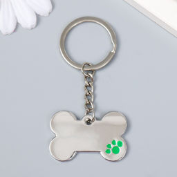 Цена за 12 шт. Брелок для ключей на кольце «Косточка с лапкой», металл, 3×4 см, МИКС