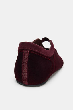 VELVET-EFFECT TOPSTITCHED BALLET FLATS - Zara фото 5