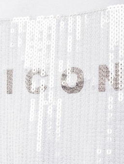 Футболка из премиального хлопка с принтом пайетками - Vilatte фото 2