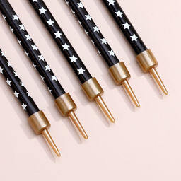 Цена за 3 шт. Свечи для торта «Золотая звезда», 6 см, 10 шт., чёрные