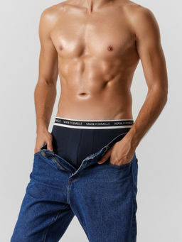 Цена за 2 штуки! Трусы мужские боксеры мультипак (2 шт.) в темно-синем и черных цветах - Mark formelle фото 7