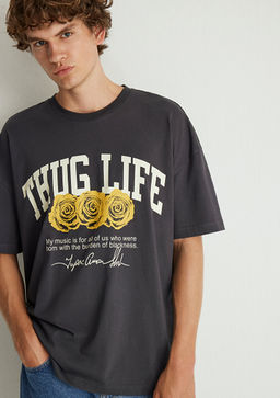 Tupac Bask?l? Antrasit Tisort