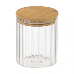 Банка из рельефного стекла 450 мл, AROMA RIVIERA, с кр. из бамбука арт. 108278