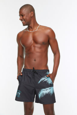 TRENDYOL MAN Siyah Bask?l? Standart Boy Mayo Deniz Sortu TMNSS20DS0009 - Trendyolmilla фото 8