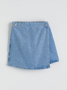 Ta?l? K?z ?ocuk Jean ?ort Etek