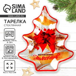 Тарелка новогодняя плоская «Волшебных моментов», 19.5×16.5 см