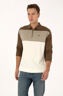 Erkek Comfort Fit Yar_m Fermuarl_ Haki Sweatshirt - U.s. polo assn фото 3