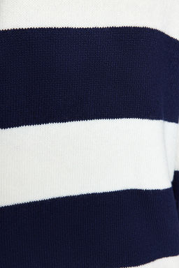 TRENDYOLMILLA Lacivert Mini Triko Genis Kal?p Dik Yaka Kazak Elbise TWOAW24EL00059  фото 4