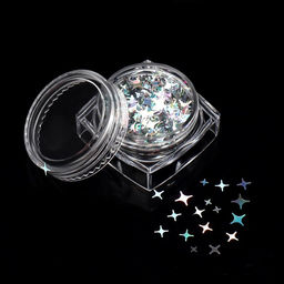 Цена за 2 шт. Пайетки для декора Звёздная ночь, голографические, серебристый