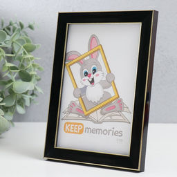 Цена за 2 шт. Фоторамка пластик "Акварель" 10х15 см, чёрный (пластик)