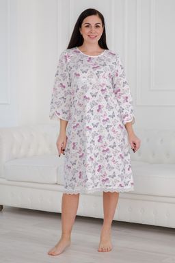 Ночная сорочка женская из футера Капучино бабочки - Амадэль фото 6