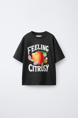 CAMISETA ESTAMPADO FRUTAS / Gris antracita