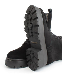 04-M3-1376 BLACK Ботинки зимние женские (натуральная замша, натуральный мех)