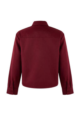 Bordo Ekoseli Fular Detayl? Gabardin Gomlek TWOSS26GO00014 - Trendyolmilla фото 4