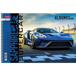 Альбом для рисования А4 32 л., спираль, обложка картон, , 205х290 мм, "Supercar" (5 в спайке)