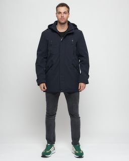 Парка спортивная мужская с капюшоном темно-синего цвета 3369TS - Wonderrman фото 2