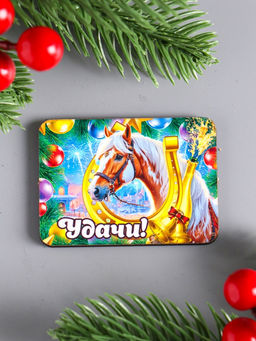 Набор магнитов на холодильник 6 шт. Конь новогодний: Любви и нежности, 6.5?4 см - Дарим красиво фото 4