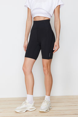 TRENDYOLMILLA Siyah Mat Toparlay?c? Kumas Reflektor Bask?l? Orme Spor Biker/Bisikletci/K?sa Tayt THMSS24TY00006  фото 7