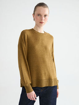 Bisiklet Yaka Oversize Kad?n Sweatshirt