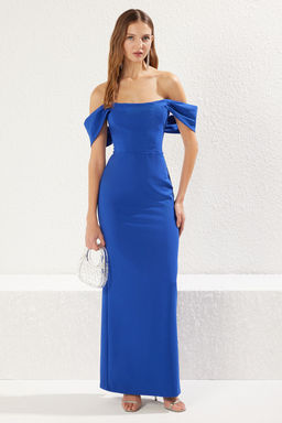 TRENDYOLMILLA Siyah Carmen Yaka Dokuma S?k Abiye Elbise TPRSS25AE00008  фото 2