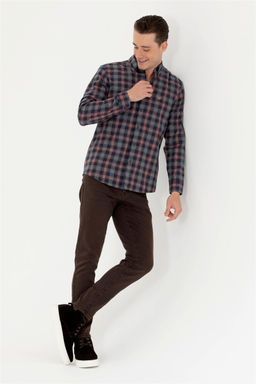 U. S. Polo Assn Мужская темно-синяя рубашка с длинным рукавом - U.s. polo assn фото 4