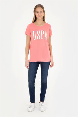 Женская неоново-розовая футболка с круглым вырезом - U.s. polo assn фото 4