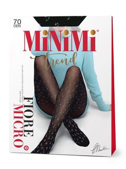 Колготки MICRO FIORE 70 (микрофибра с рисунком) - nero
