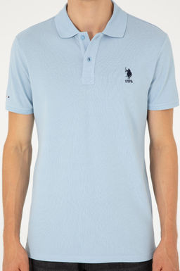 Мужская голубая базовая футболка - U.s. polo assn фото 6
