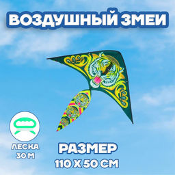 Воздушный змей Тигр, с леской