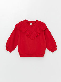 Bisiklet Yaka Uzun Kollu K?z Bebek Sweatshirt