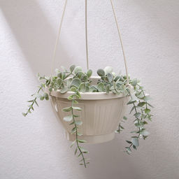 Цена за 2 шт. Кашпо подвесное, 2 л, пластик, бежевое
