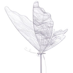 Фигура светодиодная "Волшебная Бабочка" на стойке h-2,08м, длина крыла 100 см, без движения,220v,Белый