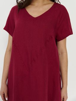 из 100% льна премиального качества. Платье Венеция бордовое - Vals фото 4