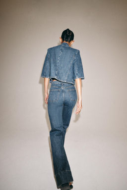BLAZER DENIM CROPPED ZW COLLECTION / Azul - Zara фото 5