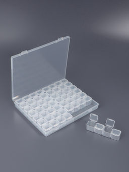 Цена за 2 шт. Органайзер для хранения мелочей, 56 ячеек, 21×17.5×2.5 см, прозрачный