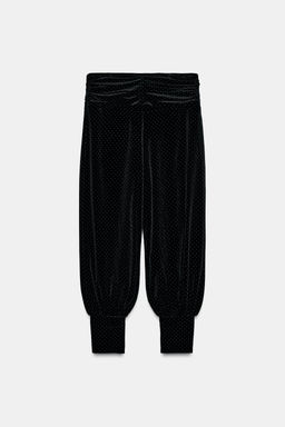 SHINY VELVET BAGGY TROUSERS - Zara фото 6
