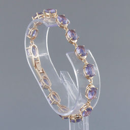 Александрит, браслет Джейни, покрытие под золото, длина 17,5см - Agat77 фото 2