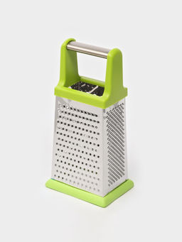 Тёрка четырёхгранная Доляна «Энергия», 10×8×20 см, прорезиненное дно, нержавеющая сталь, зелёная