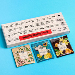 Чай подарочный Клавиатура 3 вкуса, 12 пакетиков x 1,8 г.