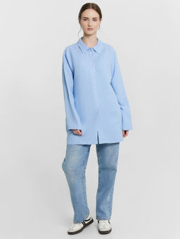 Рубашка женская голубая
