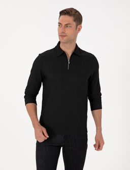Siyah Regular Fit Sweatshirt - Pierre cardin фото 3