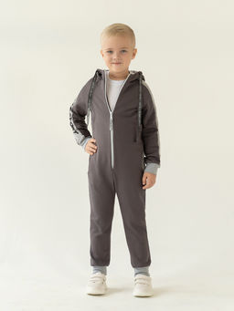 Комбинезон детский с капюшоном серый актив спорт