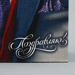 Цена за 2 шт. Пакет подарочный ламинированный, упаковка, Поздравляю!, 18?23?8 см