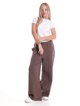 Брюки для девочки со строчкой 22-1565 шоколад - Mini maxi фото 7