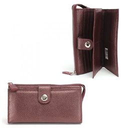 Портмоне женское Croco-ПР-970 на молнии натуральная кожа 3 отд, 20 карм, бордо металлик (232) 235864