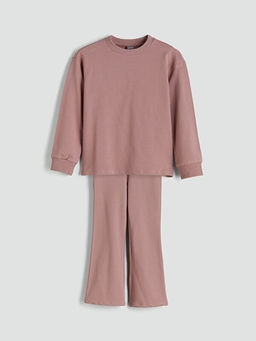 Bisiklet Yaka K?z ?ocuk Sweatshirt ve Tayt