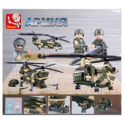Конструктор Sluban «Военный транспортный вертолёт», 520 деталей