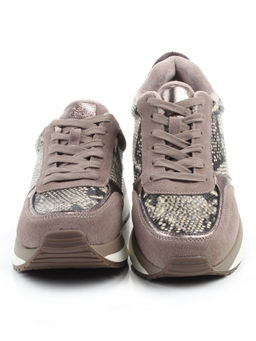 04-PCML20-2 GREY Кроссовки демисезонные женские (натуральная замша, натуральная кожа, текстиль)