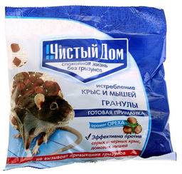 ТЭ Чистый дом Гранулы от крыс и мышей с запахом ореха 125 гр
