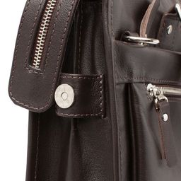 Кожаная деловая сумка для ноутбука Halston Black - Lakestone фото 16